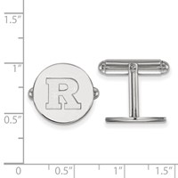 Sterling Silver Rhodium-plated LogoArt Rutgers University Letter R Cuff Links view 2