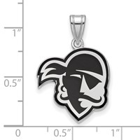 Sterling Silver Rhodium-plated LogoArt Seton Hall University Pirate Large Enameled Pendant view 2