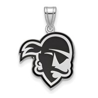 Sterling Silver Rhodium-plated LogoArt Seton Hall University Pirate Large Enameled Pendant view 1
