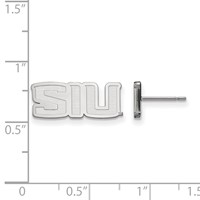 Sterling Silver Rhodium-plated LogoArt Southern Illinois University S-i-u Extra Small Post Earrings view 2