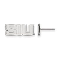 Sterling Silver Rhodium-plated LogoArt Southern Illinois University S-i-u Extra Small Post Earrings view 1
