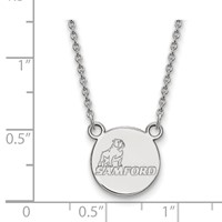 Sterling Silver Rhodium-plated LogoArt Samford University Small Disc Pendant Necklace, 18" view 2