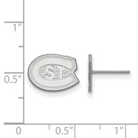 Sterling Silver Rhodium-plated LogoArt St. Cloud State University Extra Small Post Earrings view 2