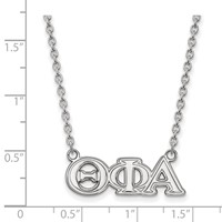 Sterling Silver Rhodium-plated LogoArt Theta Phi Alpha Sorority Greek Letters Medium Pendant Necklace, 18" view 2