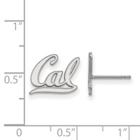 Sterling Silver Rhodium-plated LogoArt University of California Berkeley Extra Small Post Earrings view 2