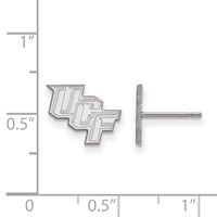 Sterling Silver Rhodium-plated LogoArt University of Central Florida U-c-f Extra Small Post Earrings view 2