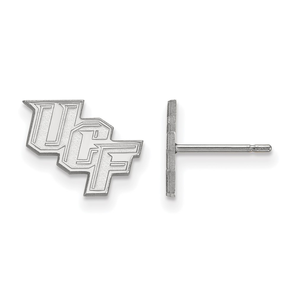 Sterling Silver Rhodium-plated LogoArt University of Central Florida U-c-f Extra Small Post Earrings