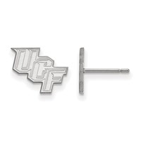 Sterling Silver Rhodium-plated LogoArt University of Central Florida U-c-f Extra Small Post Earrings view 1