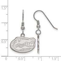 Sterling Silver Rhodium-plated LogoArt University of Florida Gator Small Dangle Wire Earrings view 2