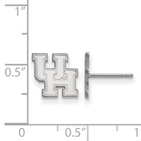 Sterling Silver Rhodium-plated LogoArt University of Houston U-h Extra Small Post Earrings view 2