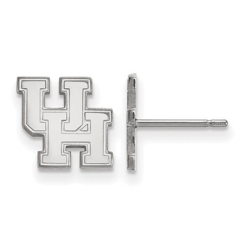 Sterling Silver Rhodium-plated LogoArt University of Houston U-h Extra Small Post Earrings