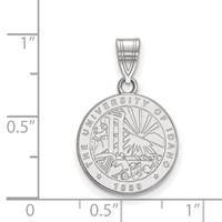 Sterling Silver Rhodium-plated LogoArt University of Idaho Medium Crest Pendant view 2