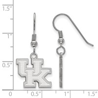 Sterling Silver Rhodium-plated LogoArt University of Kentucky U-k Small Dangle Wire Earrings view 2