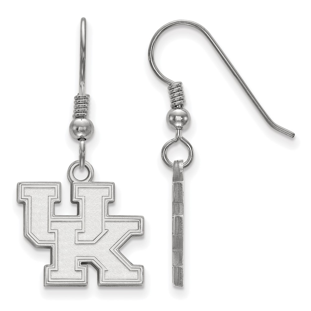 Sterling Silver Rhodium-plated LogoArt University of Kentucky U-k Small Dangle Wire Earrings