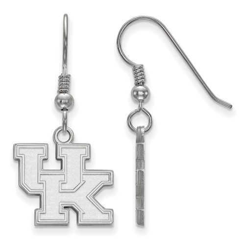 Sterling Silver Rhodium-plated LogoArt University of Kentucky U-k Small Dangle Wire Earrings