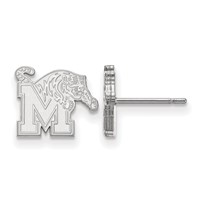 Sterling Silver Rhodium-plated LogoArt University of Memphis Extra Small Post Earrings view 1