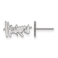 Sterling Silver Rhodium-plated LogoArt University of Nebraska Huskers Extra Small Post Earrings view 1