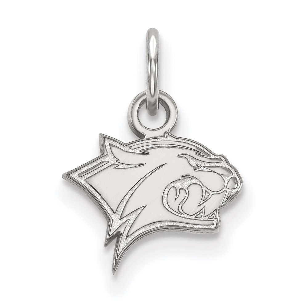 Sterling Silver Rhodium-plated LogoArt University of New Hampshire Wildcat Extra Small Pendant