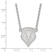 Sterling Silver Rhodium-plated LogoArt University of New Mexico Large Pendant Necklace, 18" view 2