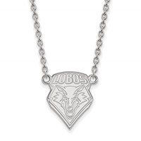 Sterling Silver Rhodium-plated LogoArt University of New Mexico Large Pendant Necklace, 18" view 1