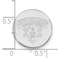 Sterling Silver Rhodium-plated LogoArt University of New Orleans U-n-o Lapel Pin view 3