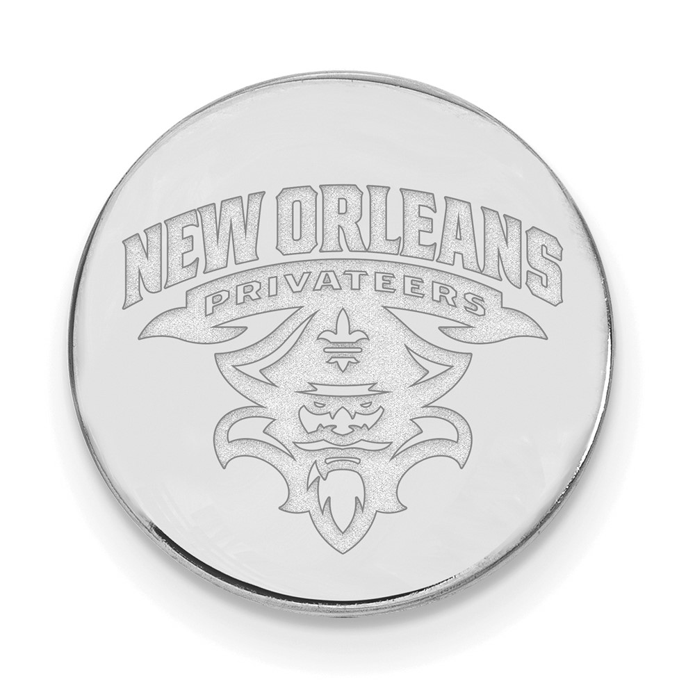 Sterling Silver Rhodium-plated LogoArt University of New Orleans U-n-o Lapel Pin