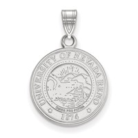 Sterling Silver Rhodium-plated LogoArt University of Nevada-Reno Medium Crest Pendant view 1