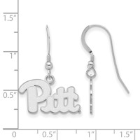 Sterling Silver Rhodium-plated LogoArt University of Pittsburgh Small Dangle Wire Earrings view 2
