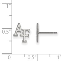 Sterling Silver Rhodium-plated LogoArt United States Air Force Academy A-f Extra Small Post Earrings view 2