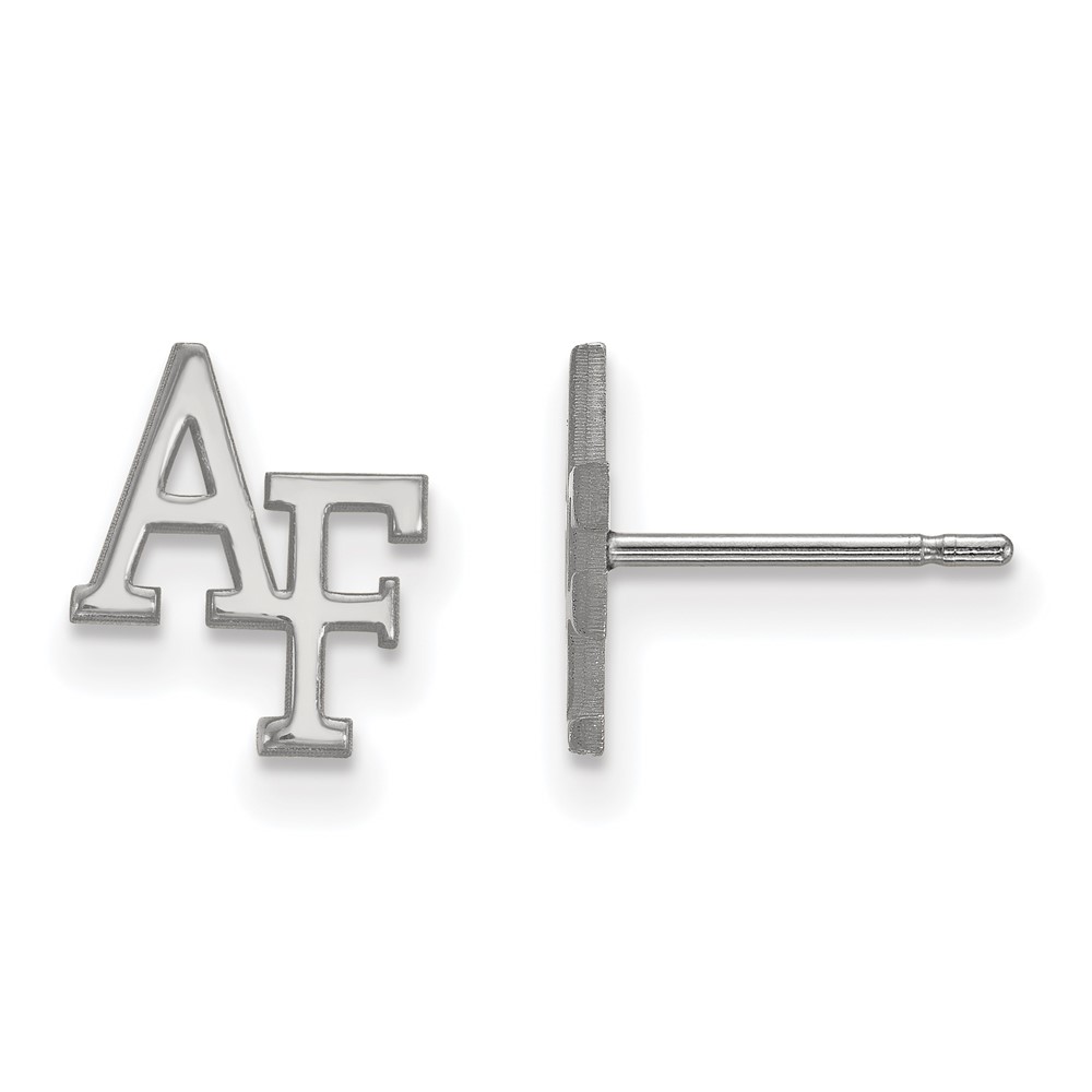 Sterling Silver Rhodium-plated LogoArt United States Air Force Academy A-f Extra Small Post Earrings