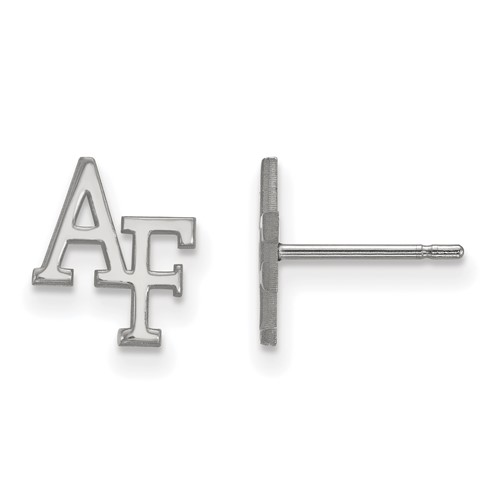 Sterling Silver Rhodium-plated LogoArt United States Air Force Academy A-f Extra Small Post Earrings