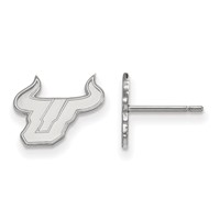 Sterling Silver Rhodium-plated LogoArt University of South Florida Bull Extra Small Post Earrings view 1
