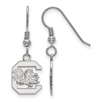 Sterling Silver Rhodium-plated LogoArt University of South Carolina Small Dangle Wire Earrings view 1