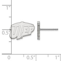 Sterling Silver Rhodium-plated LogoArt University of Texas At El Paso Extra Small Post Earrings view 2