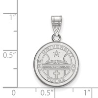Sterling Silver Rhodium-plated LogoArt University of Tulsa Medium Crest Pendant view 2