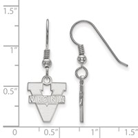 Sterling Silver Rhodium-plated LogoArt University of Virginia Small Dangle Wire Earrings view 2