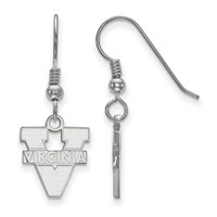 Sterling Silver Rhodium-plated LogoArt University of Virginia Small Dangle Wire Earrings view 1