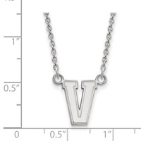 Sterling S. Rh-p LogoArt Vanderbilt University Small Pendant with Necklace view 3