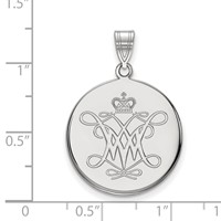 Sterling Silver Rhodium-plated LogoArt College of William and Mary Large Disc Pendant view 2