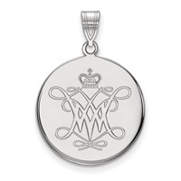 Sterling Silver Rhodium-plated LogoArt College of William and Mary Large Disc Pendant view 1