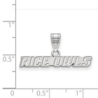 Sterling Silver Rhodium-plated LogoArt Rice University Owls Medium Pendant view 2
