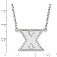Sterling Silver Rhodium-plated LogoArt Xavier University Letter X Large Pendant Necklace, 18" view 2
