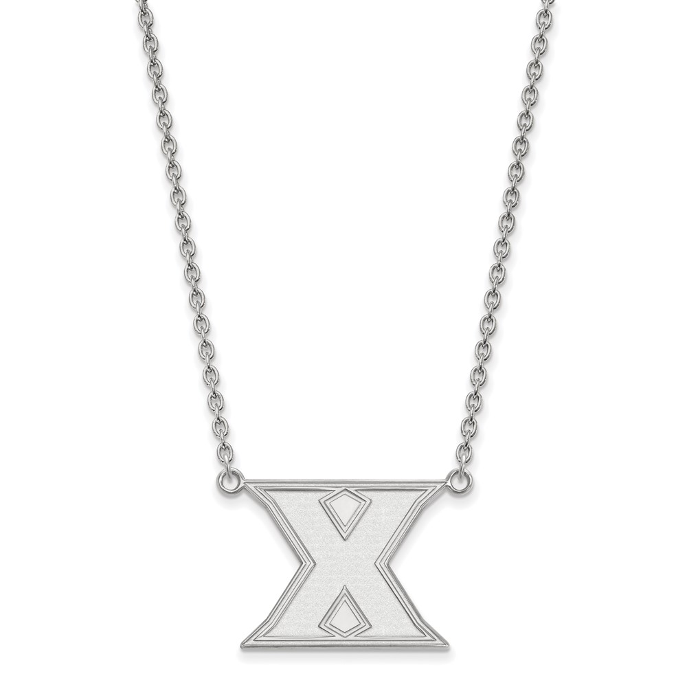 Sterling Silver Rhodium-plated LogoArt Xavier University Letter X Large Pendant Necklace, 18"