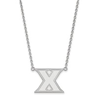 Sterling Silver Rhodium-plated LogoArt Xavier University Letter X Large Pendant Necklace, 18" view 1