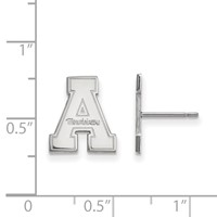 Sterling Silver Rhodium-plated LogoArt Appalachian State University Small Post Earrings view 2