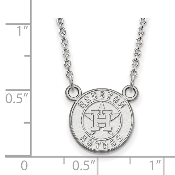 10k White Gold Major League Baseball LogoArt Houston Astros Small Pendant Necklace