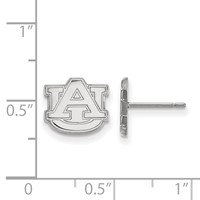 Sterling Silver Rhodium-plated LogoArt Auburn University A-u Extra Small Post Earrings view 2