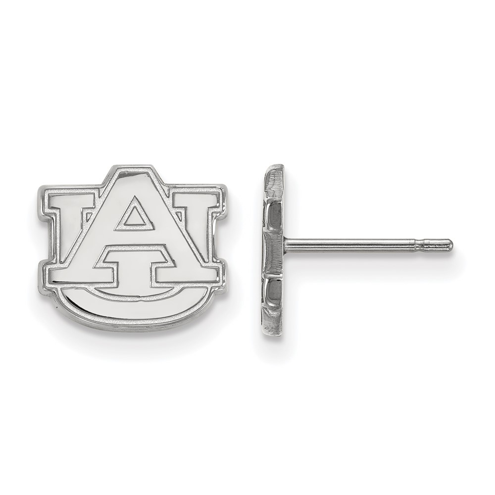 Sterling Silver Rhodium-plated LogoArt Auburn University A-u Extra Small Post Earrings