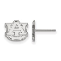 Sterling Silver Rhodium-plated LogoArt Auburn University A-u Extra Small Post Earrings view 1