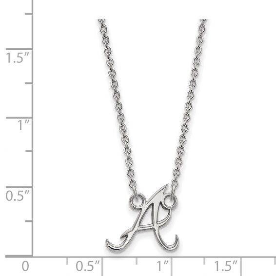 10k White Gold Major League Baseball LogoArt Atlanta Braves Letter A Small Pendant Necklace